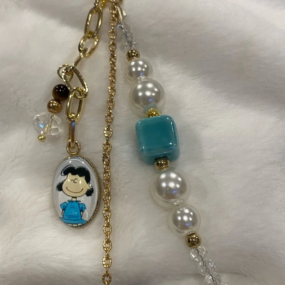 NEW SNOOPY LUCY HANDBAG PURSE CHARM KEYCHAIN GOLDEN LV MONOGRAM SPEEDY READY! - Picture 4 of 8